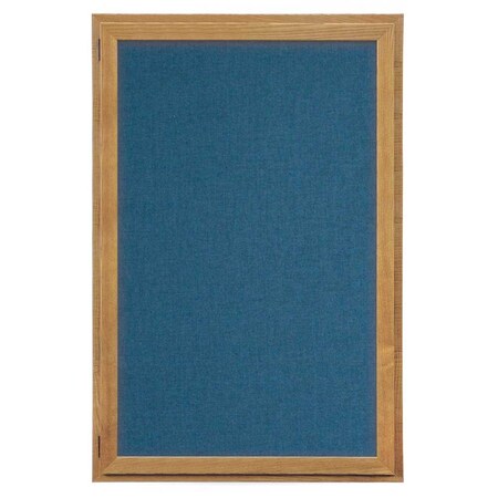 United Visual Products Indoor Enclosed Combo Board, 72"x36", Satin Frame/Blue & Medium Grey UVCB7236-BLUE-MEDGRY